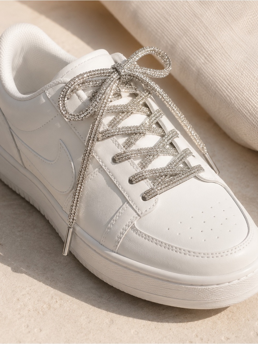 Silver Rhinestone shoelaces or hoodie laces - Picture 2 of 2